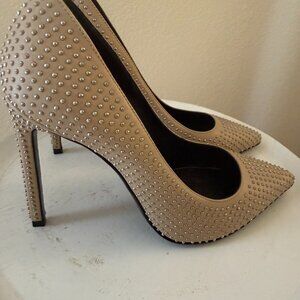 Yves Saint Laurent Calfskin Micro Stud Paris 105 Pumps - 36.5 - 4 inch heel